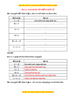 VBT Toán lớp 3 Bài 41 (Cánh diều): Làm quen với biểu thức số