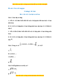 Trắc nghiệm Số vô tỉ. Căn bậc hai số học Toán 7 Chân trời sáng tạo