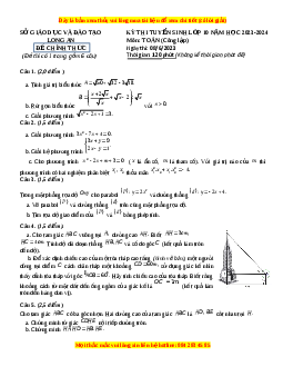 Đề thi vào 10 Toán Tỉnh Long An năm 2023-2024