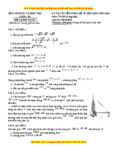 Đề thi vào 10 Toán Tỉnh Long An năm 2023-2024
