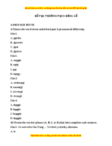 Đề thi cuối kì 2 Tiếng Anh 9 trường THCS Đặng Lễ năm 2023