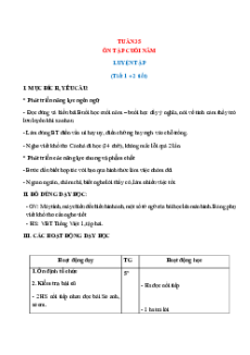 Giáo án Tuần 35 Tiếng việt lớp 1 Cánh diều