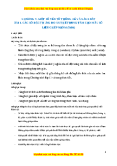 Giáo án Các số đặc trưng đo xu thế trung tâm cho mẫu số liệu ghép nhóm Toán 11 Cánh diều
