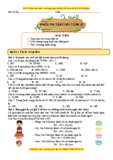 Bài tập cuối tuần Toán lớp 4 Tuần 22 Kết nối tri thức