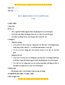 Giáo án Bài 4 Lịch sử 7 Cánh diều (Phiên bản 2): Phong trào cải cách tôn giáo