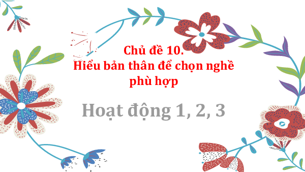 Bài giảng Powerpoint Chủ đề 10. Hiểu bản thân để chọn nghề phù hợp
