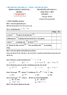 Đề thi giữa kì 1 Toán 9 Kết nối tri thức (Đề 9)
