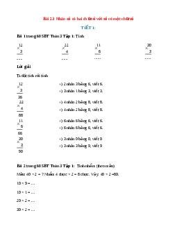 VBT Toán lớp 3 Bài 23 (Kết nối tri thức): Nhân số có hai chữ số với số có một chữ số