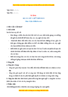 Giáo án Tuần 8 Tiếng Việt lớp 4 Kết nối tri thức