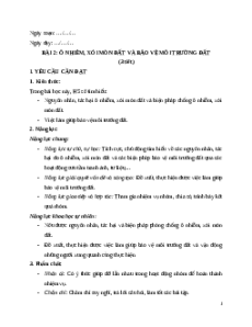 Giáo án Bài 2 Khoa học lớp 5 Kết nối tri thức: Ô nhiễm, xói mòn đất và bảo vệ môi trường đất