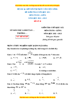Đề thi cuối kì 2 Toán 6 Kết nối tri thức (Đề 10)
