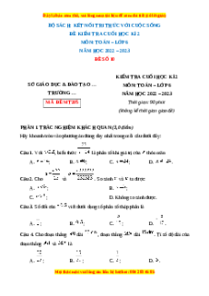 Đề thi cuối kì 2 Toán 6 Kết nối tri thức (Đề 10)