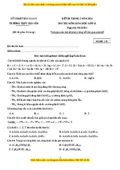 Đề thi thử Hóa Học trường Chuyên Bắc Giang năm 2021