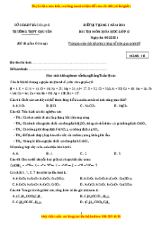 Đề thi thử Hóa Học trường Chuyên Bắc Giang năm 2021