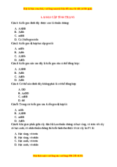 Trắc nghiệm Lai hai cặp tính trạng Sinh học 9