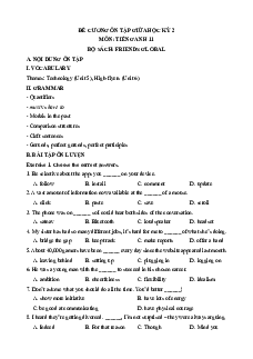 Đề cương ôn tập Giữa kì 2 Tiếng Anh 11 Friends global