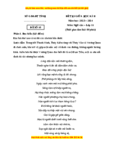 Đề thi giữa kì 2 Ngữ văn 11 Chân trời sáng tạo (Đề 10)