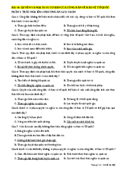 Trắc nghiệm Bài 16 Kinh tế pháp luật 11 Đúng-Sai, Trả lời ngắn: Quyền và nghĩa vụ BCTQ