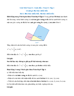 Giải sgk Toán 8 Cánh diều