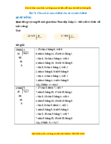 Giải Sgk Toán lớp 3 Bài 71: Chia số có năm chữ số cho số có một chữ số (Kết nối tri thức)