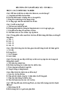 Đề cương ôn tập Giữa kì 2 Tin học lớp 6 Kết nối tri thức