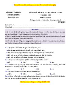 Đề thi thử Sinh học Sở Vĩnh Phúc lần 1 năm 2023