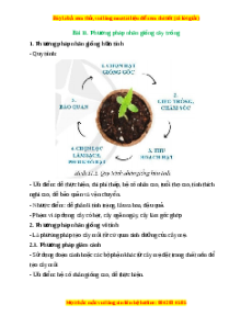 Lý thuyết Công nghệ 10 Trồng trọt Cánh diều Bài 11: Phương pháp nhân giống cây trồng