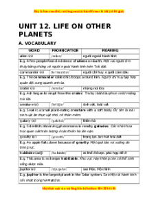Bài tập bổ trợ nâng cao Unit 12: Life on other planets Tiếng Anh lớp 8 Global success