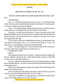 Trắc nghiệm Phong trào giải phóng dân tộc 1939-1945 Lịch sử 12