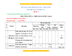 Đề thi cuối kì 2 Toán 11 Chân trời sáng tạo (Đề 7)
