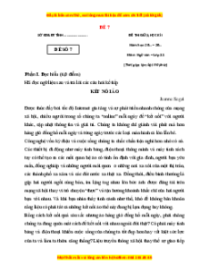 Đề thi giữa kì 1 Ngữ văn 11 Kết nối tri thức (đề 7)