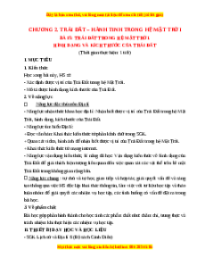 Giáo án Bài 5 Địa lí 6 Cánh diều (2024): Trái Đất trong hệ Mặt Trời. HÌnh dạng và kích thước của Trái Đất