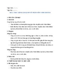 Giáo án Chủ đề E4 Bài 2: Thực hành làm quen với phần mềm Video Editor Tin học 9 Cánh diều