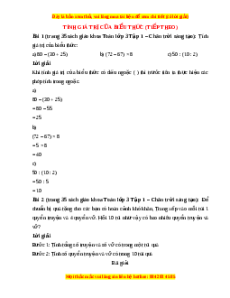 Giải Sgk Toán lớp 3 Bài 19: Tính giá trị biểu thức (tiếp theo) (Chân trời sáng tạo)
