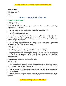 Giáo án Thương có chữ số 0 Toán lớp 4 Cánh diều