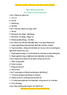 Trắc nghiệm Điểm tựa tinh thần Ngữ văn 6 Chân trời sáng tạo