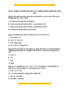 Trắc nghiệm Bài 11: Trật tự thế giới mới sau chiến tranh thế giới thứ hai Lịch sử 12