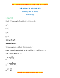 Trắc nghiệm Tổ hợp Toán 10 Cánh diều