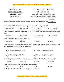 Đề thi thử Toán trường Lý Thánh Tông năm 2021