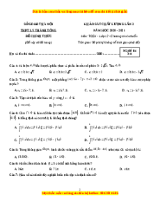 Đề thi thử Toán trường Lý Thánh Tông năm 2021
