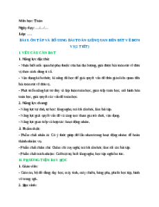 Giáo án Ôn tập và bổ sung bài toán liên quan đến rút về đơn vị Toán lớp 5 Chân trời sáng tạo