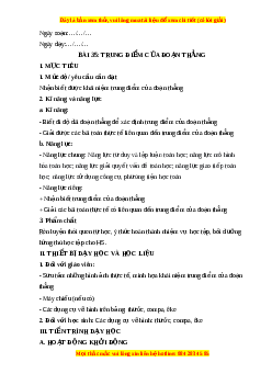 Giáo án Trung diểm của đoạn thẳng Toán 6 Kết nối tri thức