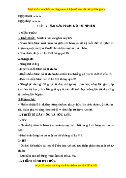 Giáo án Cách ghi số tự nhiên Toán 6 Kết nối tri thức