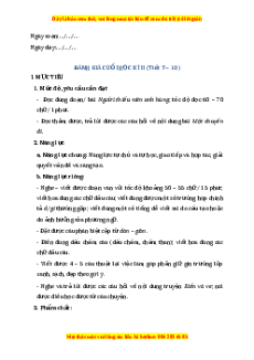 Giáo án Đánh giá cuối học kì 2 Tiếng việt 2 Chân trời sáng tạo