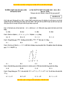 Đề thi thử Toán trường Chuyên hạ Long năm 2021