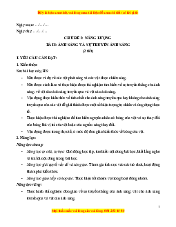 Giáo án Bài 8 Khoa học lớp 4 (Kết nối tri thức): Ánh sáng và sự truyền ánh sáng
