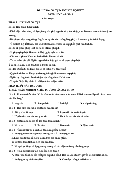 Đề cương ôn tập Cuối kì 2 Giáo dục công dân 9 Kết nối tri thức (form mới)