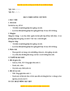 Giáo án Bài 5 Công nghệ chăn nuôi 11 Kết nối tri thức: Nhân giống vật nuôi
