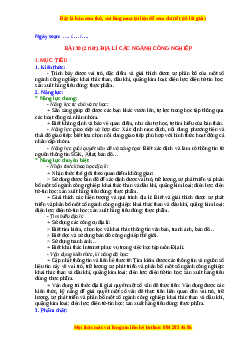 Giáo án Bài 30 Địa lí 10 Chân trời sáng tạo (2024): Địa lí các ngành nông nghiệp