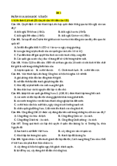 10 Đề thi ĐGNL Bộ Quốc phòng phần Sử Địa